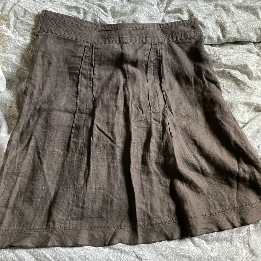 Chocolate linen skirt